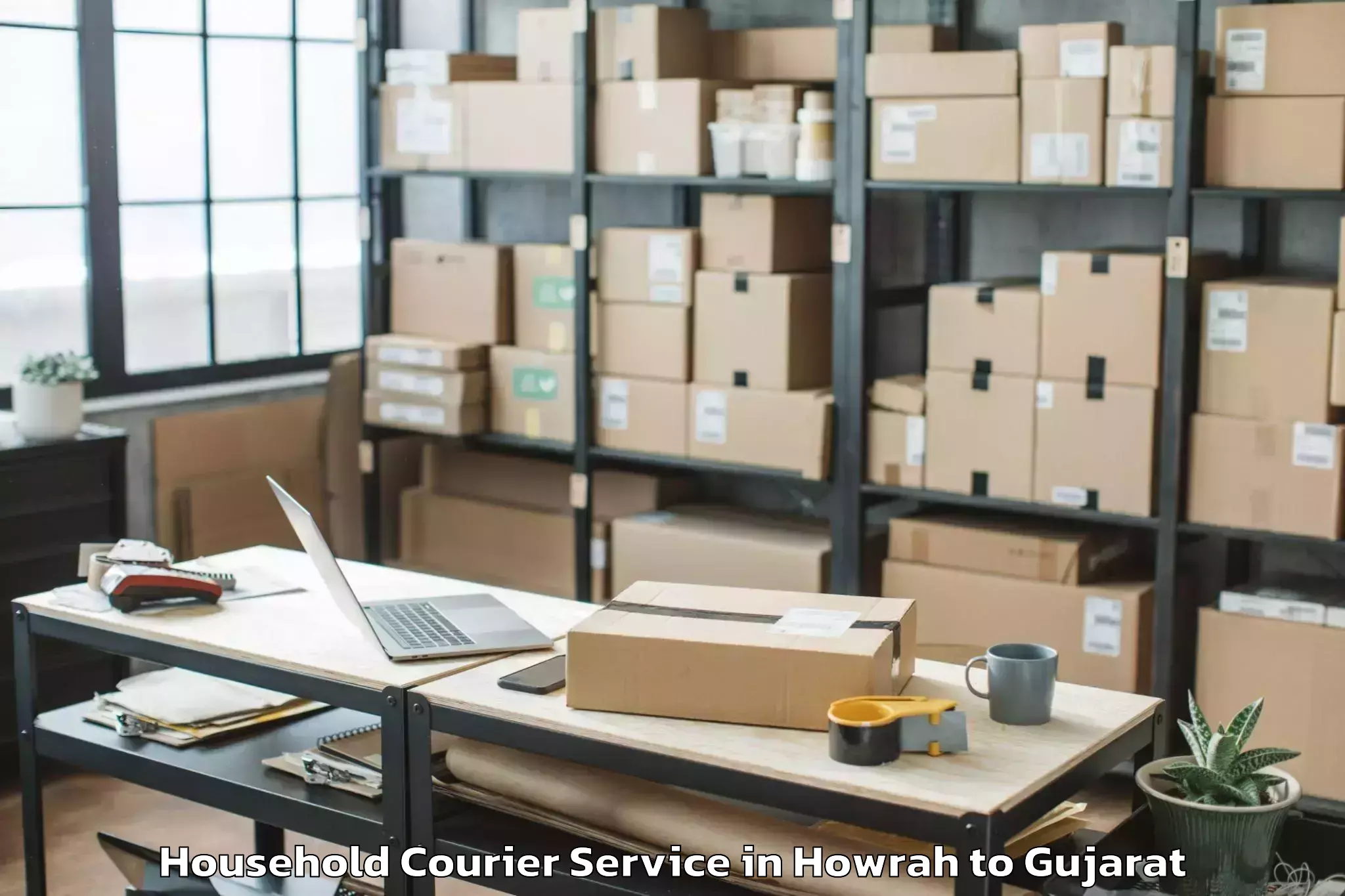 Professional Howrah to Kalol Household Courier